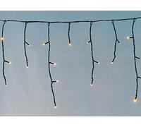 elume Rideau Lumineux Stalactite pour Extérieur I 200 LED Blanc Chaud & Blanc Flash I 8m de Long I Waterproof Indice IP44 I Déco Terrasse Jardin Façade Extérieure