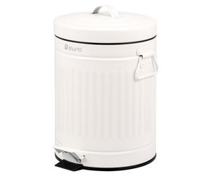 eluno Cosmetiimer VINTAGE, Poubelle à pédale 5 litres et métal blanc