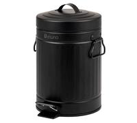 eluno Cosmetikeimer VINTAGE, Poubelle à pédale 3 litres et métal noir