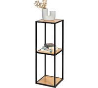 eluno Étagère sur pied en métal noir mat avec 3 étagères en bois, pieds réglables en hauteur, étagère à livres, étagère de salle de bain, étagère de stockage, polyvalente, beaucoup de place pour les l