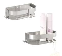 eluno étagères de douche set de 2, étagère de salle de bain avec crochets en acier inoxydable