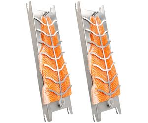 eluno Lot de 2 supports XXL pour saumon à la flamme en acier inoxydable, rotatifs à 180° et réglables sur 5 angles d'inclinaison