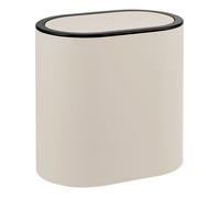 eluno poubelle à cosmétique ovale avec surface Softtouch, patins de protection, en plastique, capacité 6 litres, beige