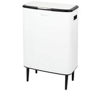 Poubelle eluno, capacité de 60 litres, en métal blanc