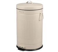 eluno Poubelle de cuisine vintage, à pédale avec seau intérieur amovible, en métal 20 l (beige)