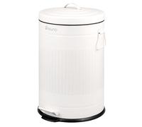 eluno Poubelle VINTAGE, poubelle à pédale, capacité 20 litres en métal blanc