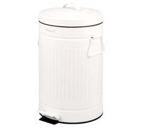 eluno Poubelle de cuisine vintage à pédale avec seau intérieur amovible en plastique noir 12 l (blanc)