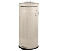 Poubelle eluno VINTAGE, poubelle à pédale, capacité de 30 litres, en métal, couleur beige