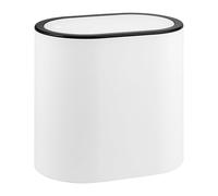 eluno Poubelle de salle de bain ovale, avec surface douce au toucher, couvercle basculant et coussinets de protection contre les rayures, poubelle pour toilettes d'invités et salle de bain (blanc)