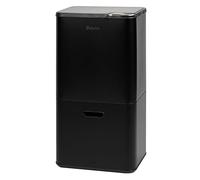 Poubelle eluno, capacité de 58 litres, poubelle à 3 compartiments en métal noir