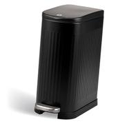 eluno Poubelle étroite à pédale - Capacité de 10 litres - Poubelle de cuisine - Poubelle pour cuisine, salle de bain, chambre à coucher - Avec seau intérieur amovible en plastique (Noir)