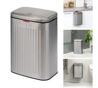 eluno Poubelle, poubelle de cuisine et de salle de bain 6 litres, aspect inox