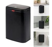 eluno Poubelle, poubelle de cuisine et de salle de bain, capacité 6 litres, noir