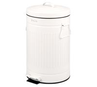 eluno Poubelle VINTAGE, poubelle à pédale, capacité 12 litres en métal blanc