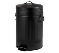 eluno Poubelle VINTAGE, poubelle à pédale, capacité 12 litres en métal noir