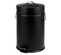 eluno Poubelle VINTAGE, poubelle à pédale, capacité 20 litres en métal noir
