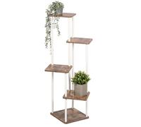 eluno support pour plantes, étagère à fleurs avec 5 étagères en bois MDF certifié FSC et métal