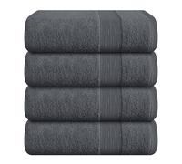 Elvana Home Lot de 4 Serviettes de Bain 68,6 x 137,2 cm, 100% Coton filé à l'anneau, Ultra Douces, très absorbantes, lavables en Machine, de qualité hôtelière et Spa, Gris