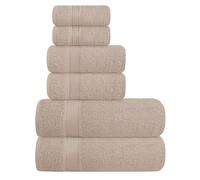 Elvana Home Lot de 6 Serviettes en Coton Ultra Douces, compactes et légères, Contient 2 Serviettes de Bain 71,1 x 139,7 cm, 2 Serviettes 40,6 x 61 cm et 2 débarbouillettes 30,5 x 30,5 cm, idéal pour