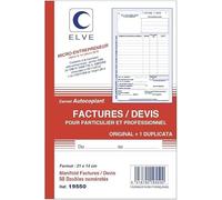 ELVE 1 Manifold AUTO-ENTREPRENEUR Facture/Devis 21 x 14 cm Vertical 50 dupli