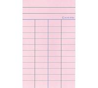 ELVE 100 FICHES BIBLIOTHEQUE BRIST.125X75 "4 COLONNES" Rose
