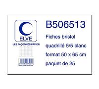 Elve B506513 25 fiches bristol 190 g Blanc