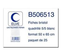 Fiches bristol quadrillées 5/5, 500 x 650 mm, 25 fiches