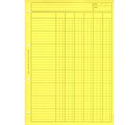 Elve Bloc Audit 6 Colonnes + Entête 297x210 80 Pages Jaune