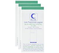 ELVE Lot de 3 Blocs Maitre D'hotel 75x150mm 50 Feuillets Autocopiant Tripli