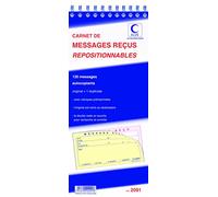 ELVE Lot de 3 Blocs spirale 322 x 140 mm 120 MESSAGES RECU repositionnable 30 feuillets