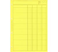 ELVE Lot de 5 Blocs Audit 4 Colonnes + entête 297X210 80 Pages Jaune