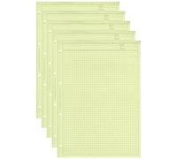 ELVE Lot de 5 BLOCs AUDIT quadrillé 5/5 EN-TETE R×V× 297X210 80 Papier. VERT
