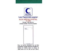 ELVE Lot de 5 Blocs Maître d' hôtel 165X85 mm 50 feuillets Autocopiants Triples