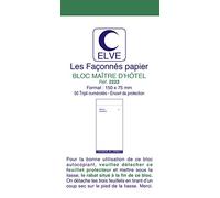 ELVE LV2223 Lot de 10 Blocs Maître d'hôtel avec 50 Triplicata Numérotés format 75 x 150