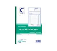 ELVE Lot de 3 Manifolds Autocopiant Devis / Offre de Prix 297 x 210 mm 50 Feuillets Tripli