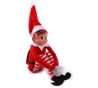 Elves Behavin Badly Elfe de 12 po Flexible avec tête en Vinyle - Accessoire de Noël (Fille Elfe Rouge)