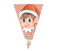 Elves Behaving Badly Lot de 2 fanions triangulaires Motif Elfe Blanc et Rouge 6,1 m Accessoire, 37 x 23 x 1 cm