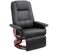 ELVORIN fauteuil relax fauteuil TV inclinable pivotant 360 repose pieds simili cuir noir 78 x 87 x 100 cm