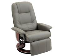 ELVORIN Fauteuil relax TV électrique inclinable 145 degrés, fonction allongée, simili cuir gris, 78 x 87 x 100 cm