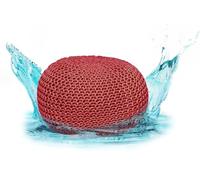 ELYFLAIR® Pouf imperméable de qualité supérieure - Diamètre 55 cm ou 45 cm - Pour extérieur et intérieur - Aspect tricot grossier - Pour jardin, terrasse, piscine - 100 % plastique recyclé - Marron