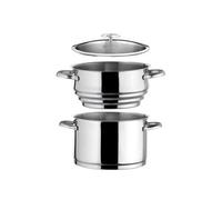 Elysée - Faitout inox 24 cm avec couvercle et cuit vapeur universel