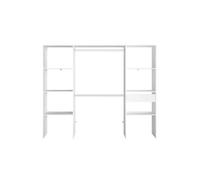 Concept Usine Dressing Elysee blanc – 6 étagères, 1 tiroir, 2 penderies – 220 x 40 x 180 cm