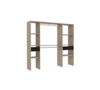 Concept Usine – Dressing Elysee bois – 2 penderies, 6 étagères et 2 tiroirs