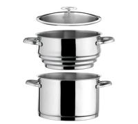 Elysée - Faitout inox 24 cm avec couvercle et cuit vapeur universel