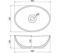 Mexen Elza lavabo à poser 40 x 33 cm, brun mat - 21014068 15986 5907709157132