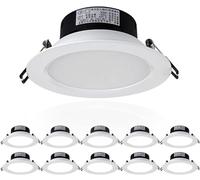 ELzEy Projecteur européen robuste 12W Led encastré plafonnier moderne rond Ultra-mince Anti-éblouissement intérieur en aluminium spot(White Light 6000k,5w)