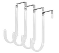 elzle 4 Crochets de Porte,Crochets pour Porte Standart, Porte Manteau pour Porte, Tiroir, Placard Armoire, Cuisine(Blanc)