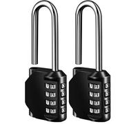 elzle Cadenas à Code 4 Chiffres, Sans adenas à Combinaison Pour Casier Vestiaire Sport École Gymnases Garage Portails Grilles ClôTure (Lot de 2)