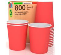 Elzusha - 800 gobelets en papier de 240 ml, biodégradables