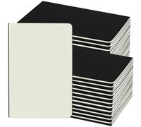 Elzusha - Blocs-notes format A5, lignés - Coffret de 48, avec couverture en papier kraft blanc - 60 pages